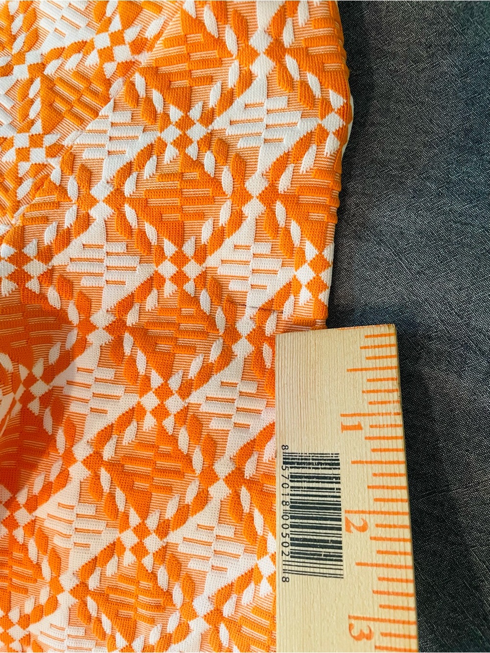 Seea Orange & White Geometric Textured Scoop Neck One-Piece Surf Suit S - Picture 9 of 9